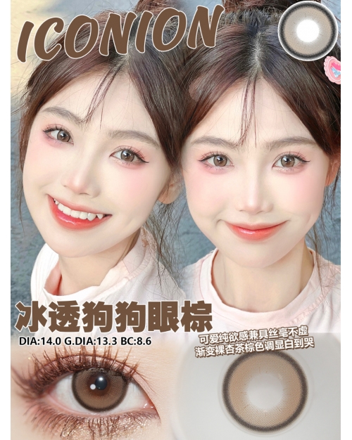 ICONION 冰透狗狗眼棕